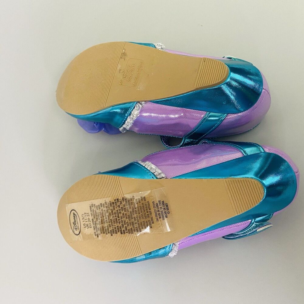 Disney Ariel Little Mermaid Heel Dress Up Shoes Girls Size 13/1 Costume Princess - Picture 7 of 10